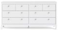 Madrid White 8 Drawer Wide Dresser