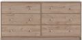 May Oak Effect 6 Drawer Wide Chest