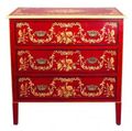 Meerut Red Floral Design 3 Drawer Small Chest