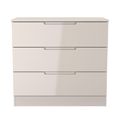 Milan Cashmere Gloss 3 Drawer Small Chest