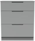 Milan Grey 3 Drawer Deep Chest