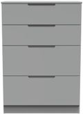 Milan Grey 4 Drawer Deep Chest