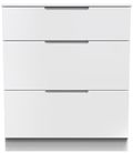Milan White Gloss 3 Drawer Deep Chest