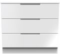 Milan White Gloss 3 Drawer Small Chest
