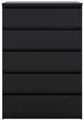 Naia Black 5 Drawer Chest