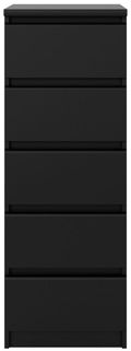 Naia Black 5 Drawer Narrow Chest