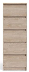 Naia Oak Effect 5 Drawer Narrow Chest