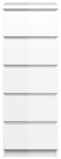Naia White Gloss 5 Drawer Narrow Chest
