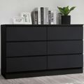 Oslo Wide Chest - 6 Drawer - Black