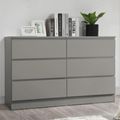 Oslo Wide Chest - 6 Drawer - Grey
