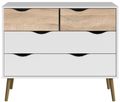 Oslo White and Oak Effect 4 Drawer Chest