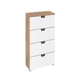 Rauch Aditio 4 Drawer Narrow Chest - Sonoma Oak and Alpine White
