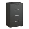 Rauch Alabama 4 Drawer Narrow Chest - Metallic Dark Grey