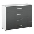 Rauch Alegro 4 Drawer Chest - Alpine White and Metallic Dark Grey
