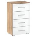 Rauch Alegro 4 Drawer Narrow Chest - Sonoma Oak and Alpine White