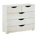 Rauch Arnstein 3+2 Drawer Chest - Alpine White and White High Gloss