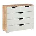 Rauch Arnstein 3+2 Drawer Chest - Sonoma Oak and Alpine White