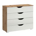 Rauch Arnstein 4 Drawer Chest - Artisan Oak and Alpine White