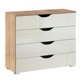 Rauch Arnstein 4 Drawer Chest - Sonoma Oak and White High Gloss