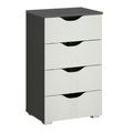 Rauch Arnstein 4 Drawer Narrow Chest - Metallic Dark Grey and Alpine White