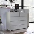 Rauch Erimo 3+2 Drawer Chest - Silk Grey and Silk Grey Glass