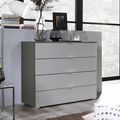 Rauch Erimo 4 Drawer Chest - Graphite and Silk Grey Glass
