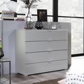 Rauch Erimo 4 Drawer Chest - Silk Grey and Silk Grey Glass
