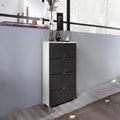 Rauch Erimo 4 Drawer Narrow Chest - Alpine White and Basalt Glass