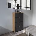 Rauch Erimo 4 Drawer Narrow Chest - Artisan Oak and Basalt Glass