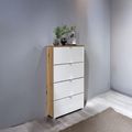 Rauch Erimo 4 Drawer Narrow Chest - Artisan Oak and Crystal White Glass
