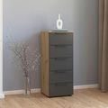 Rauch Flipp 5 Drawer Tall Chest with Adjustable Height - Artisan Oak and Graphite