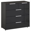 Rauch Miramar 3+2 Drawer Chest - Graphite and Basalt Glass
