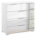 Rauch Miramar 3+2 Drawer Mirrored Chest - Alpine White