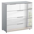 Rauch Miramar 3+2 Drawer Mirrored Chest - Silk Grey