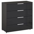 Rauch Miramar 4 Drawer Chest - Graphite and Basalt Glass