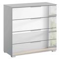 Rauch Miramar 4 Drawer Mirrored Chest - Silk Grey