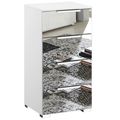 Rauch Miramar 4 Drawer Mirrored Narrow Chest - Alpine White