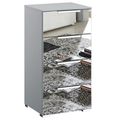 Rauch Miramar 4 Drawer Mirrored Narrow Chest - Silk Grey