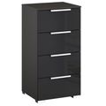 Rauch Miramar 4 Drawer Narrow Chest - Graphite and Basalt Glass