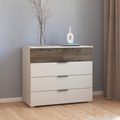 Rauch Sajo 3+2 Drawer Chest - Champagne and Atlantic Dark Oak