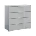 Rauch Skat Meridian 4 Drawer Chest - Silk Grey and Silk Grey Glass
