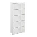 Rauch Skat Meridian 5 Drawer Tall Chest - Alpine White and Crystal White Glass