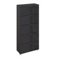 Rauch Skat Meridian 5 Drawer Tall Chest - Graphite and Basalt Glass