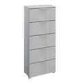 Rauch Skat Meridian 5 Drawer Tall Chest - Silk Grey and Silk Grey Glass
