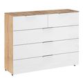 Rauch Texas 3+2 Drawer Chest - Sonoma Oak and Alpine White