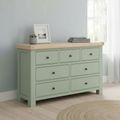 Salcombe Chest - 3+4 Drawer Wide - Sage Oak
