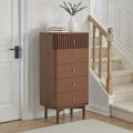 Soho Tallboy Chest - 5 Drawer - Slatted - Dark Oak