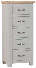 Wilmont Grey Painted 5 Drawer Narrow Chest