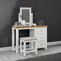 Lundy Dressing Table - 3 Drawer Single with Stool - White Painted