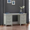 Maine Dressing Table - 6 Drawer - Double - Grey